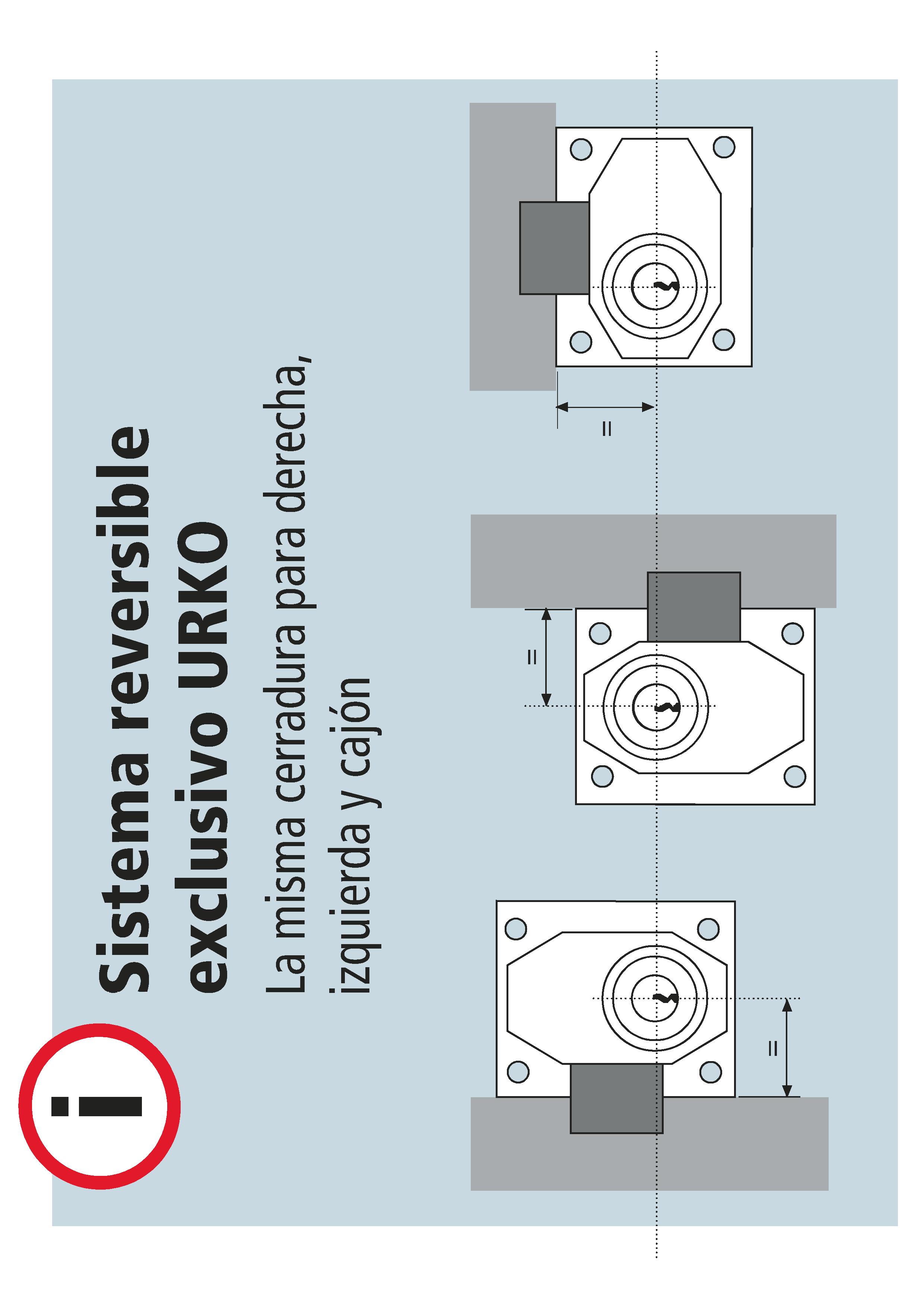 23-R Cerradura de Sobreponer Urko Acabado Níquel Brillo